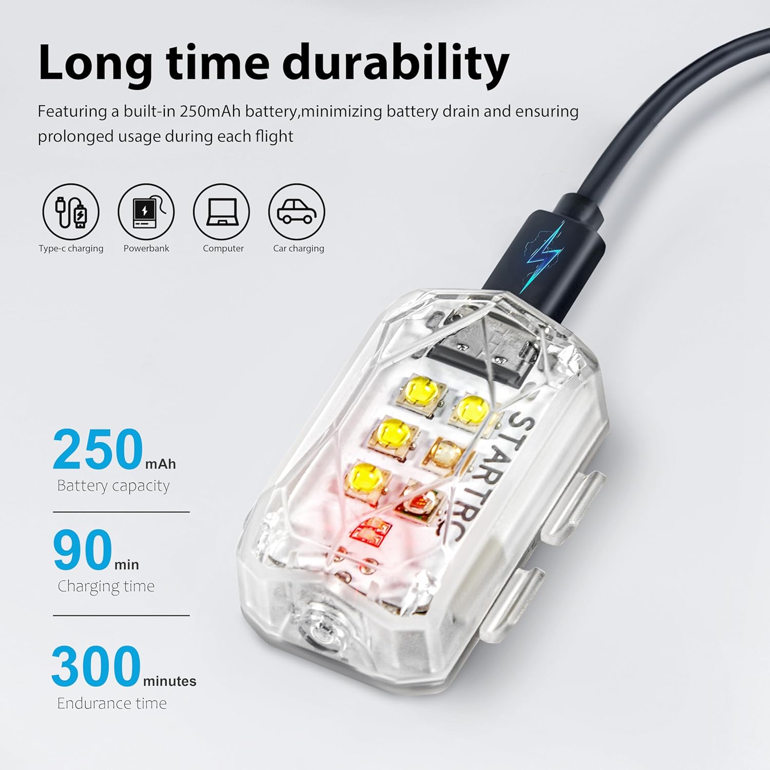 STARTRC Drone luz estroboscópi - Drone Power Bank reseña y precio
